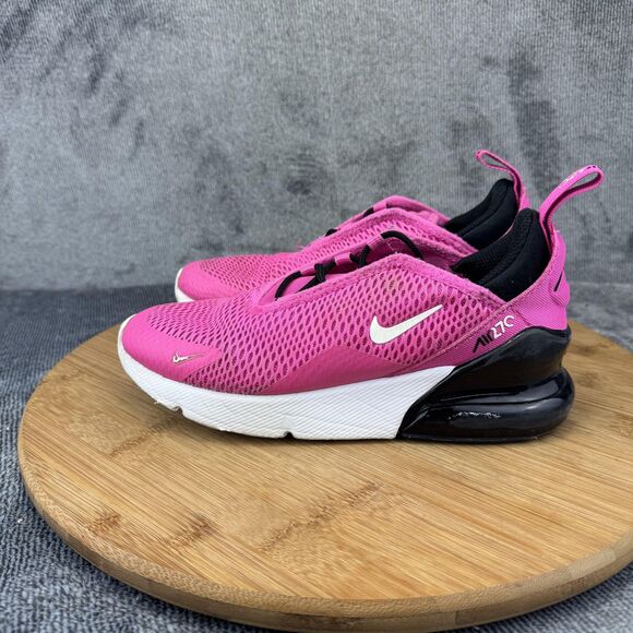Nike Air Max 270 Shoes Youth Size 1Y Pink Black White Mesh Slip On AO2372-602 - Picture 4 of 10